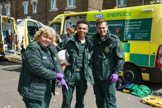 Teddy with fellow paramedics Jan and Iain