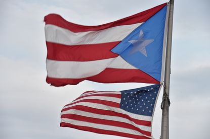 The Puerto Rican and U.S. flags.