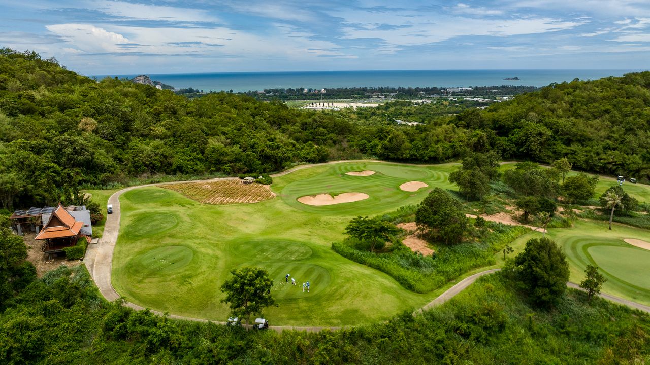 A Thai golf course seen from above