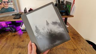 Kindle Scribe displaying a screensaver