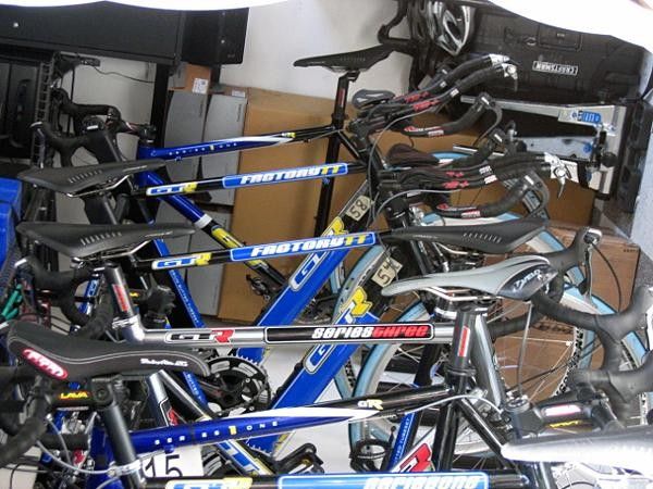 The team bikes
