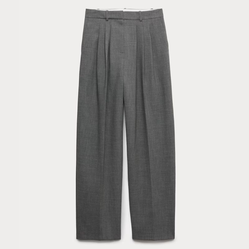 M&amp;amp;S, grey tailored trousers