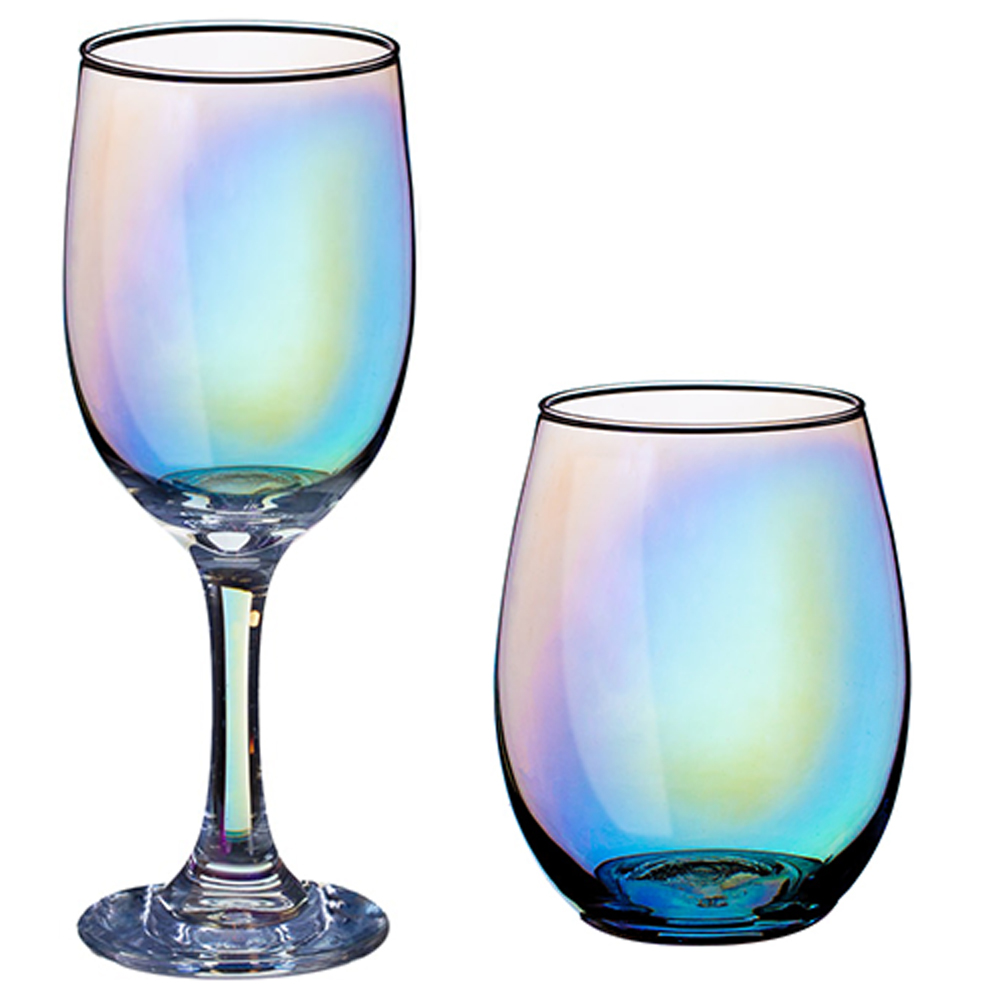 iridescent wine glasses