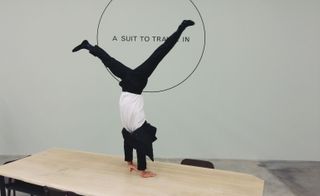 Paul Smith: Acrobatic endeavours at Paul Smith showcased the stretch and performance of his 'A Suit To Travel In' line