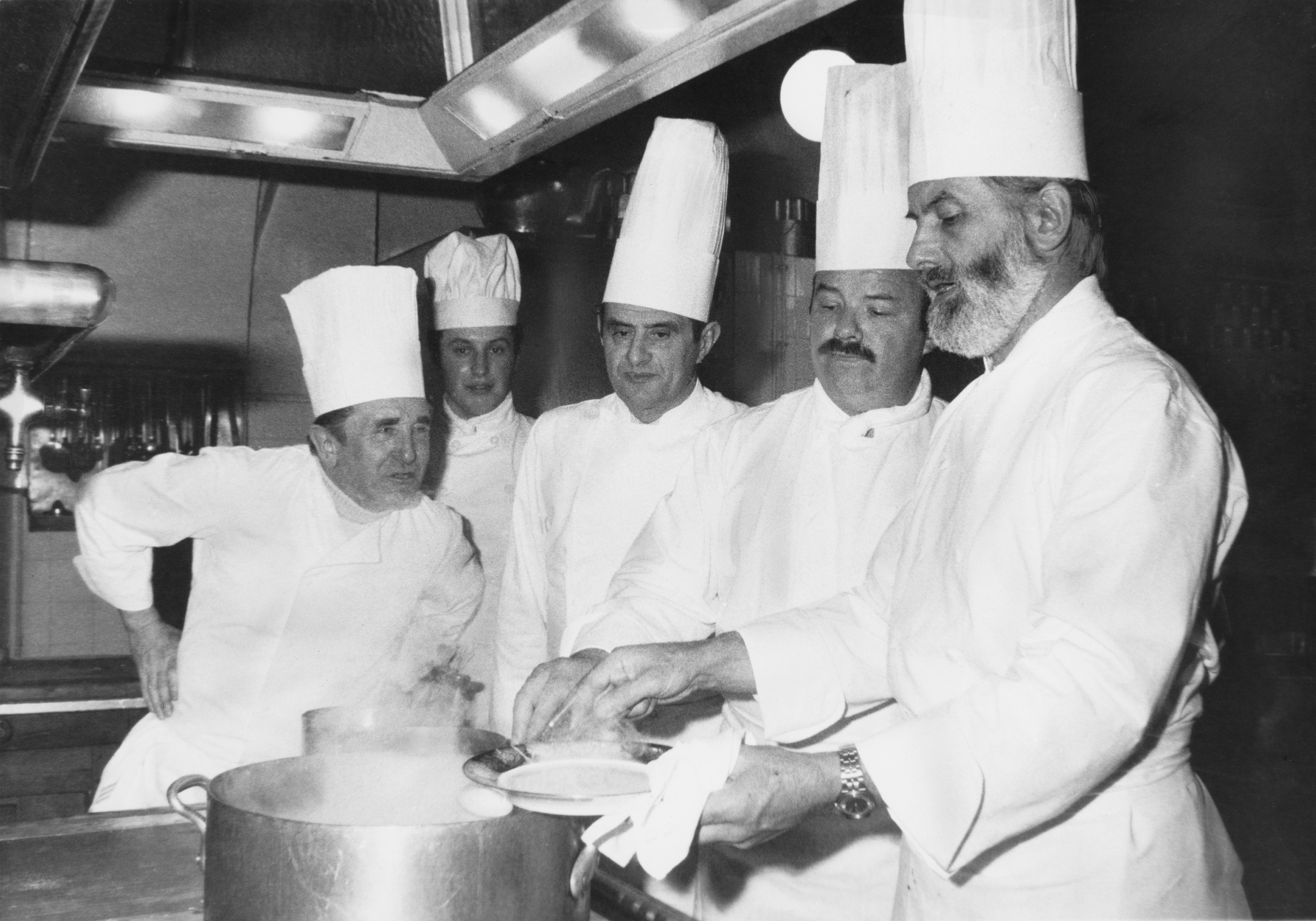 Paul Bocuse prepares truffle soup