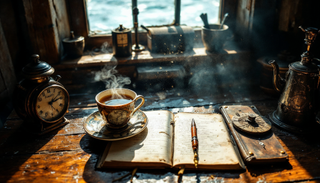 FreePik image of coffee and journal on a desk