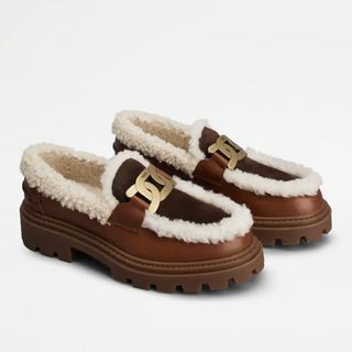sheepskin and leather loafers