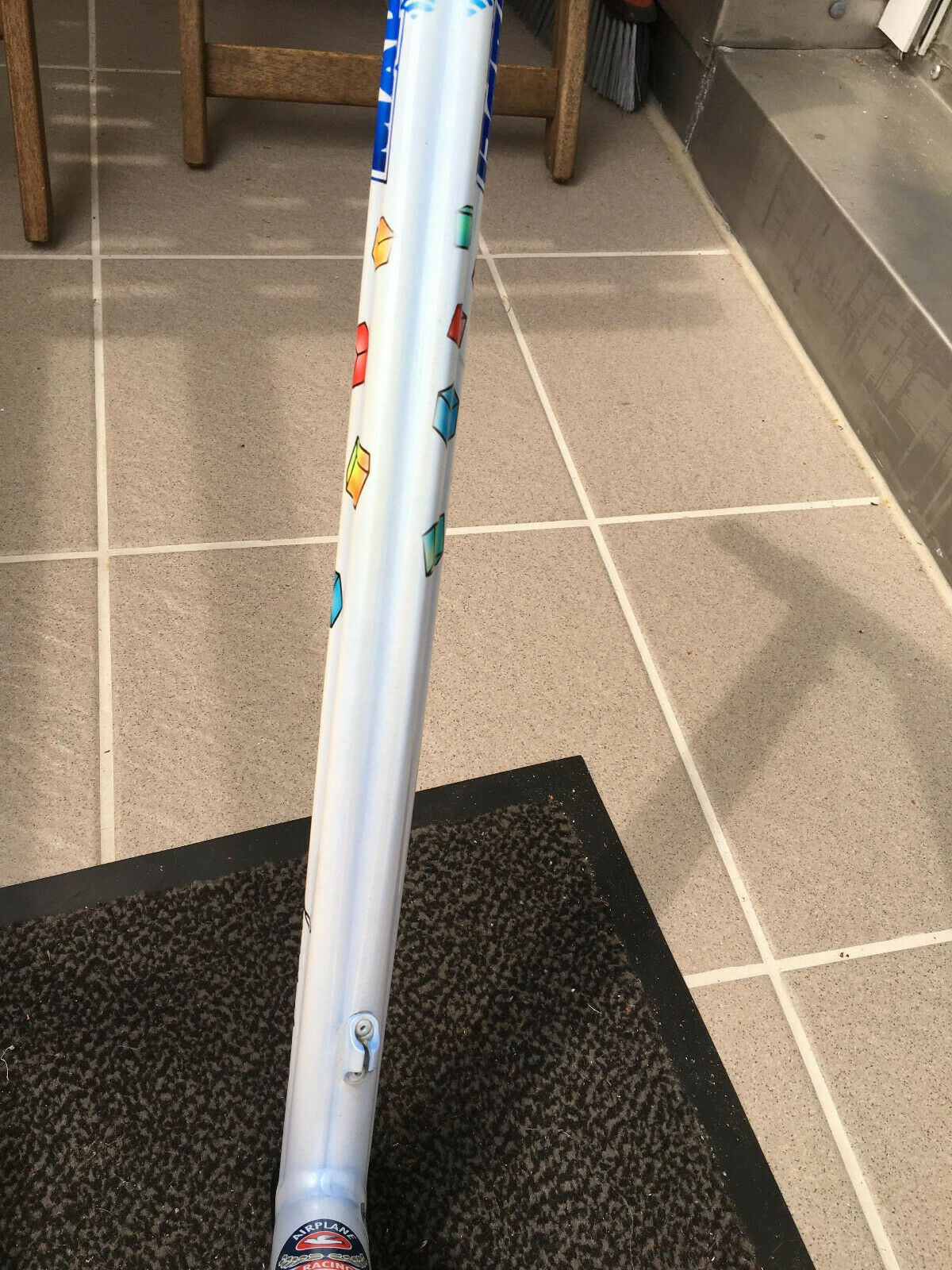 A closer look at the Mapei-decorated, star-shaped top tube