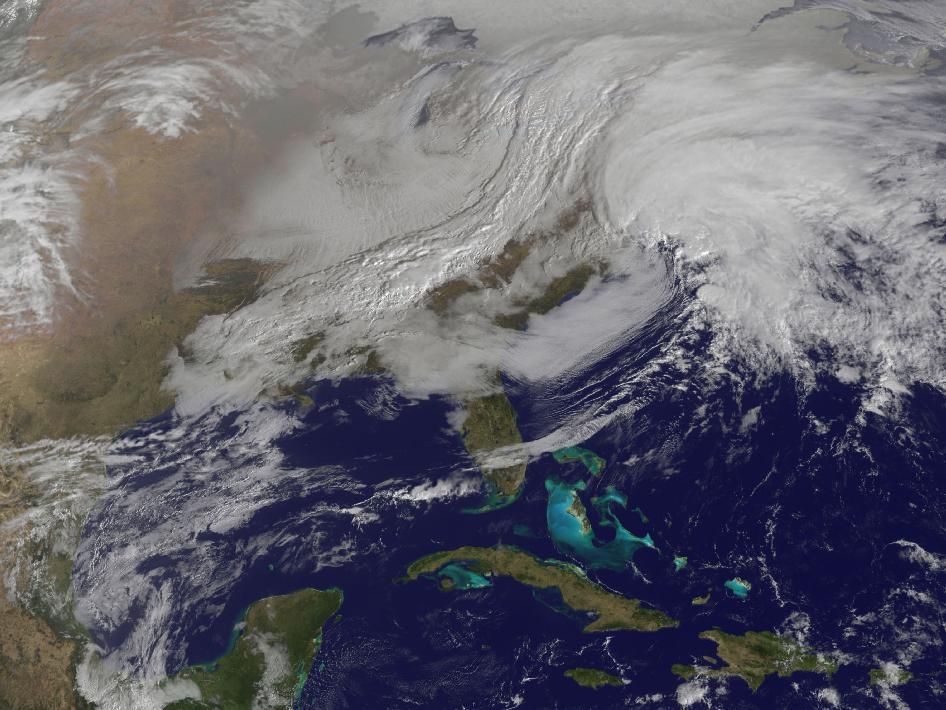 East Coast blizzard from space