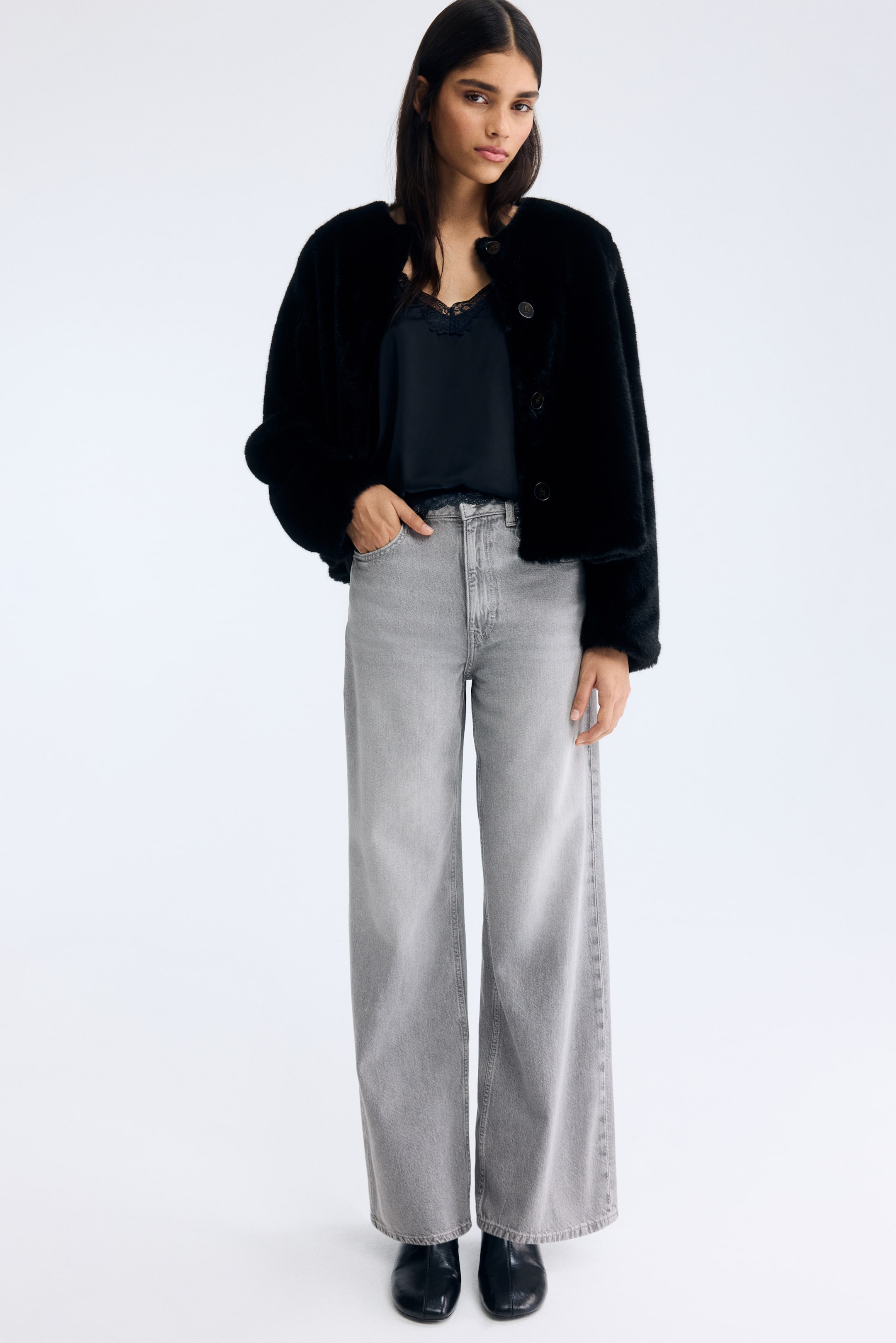 Wide-Leg Ultra High Jeans - Dark Denim Blue