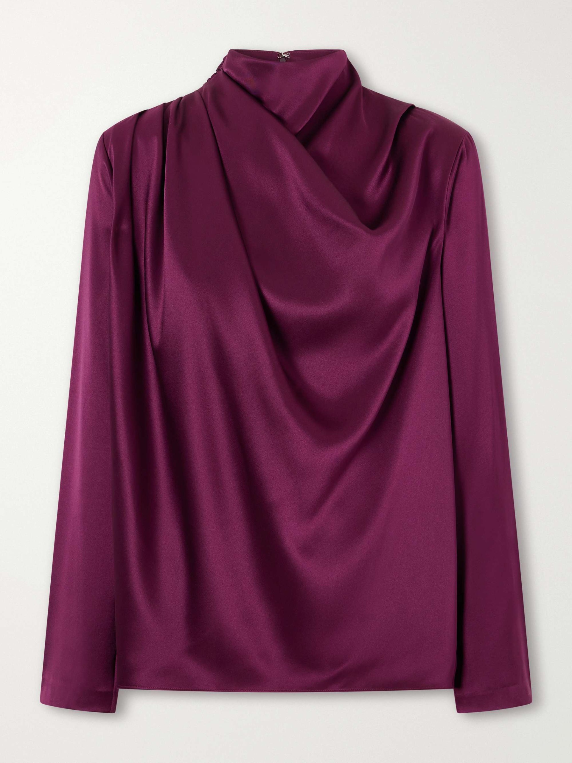 Sybil Draped Silk-Satin Blouse