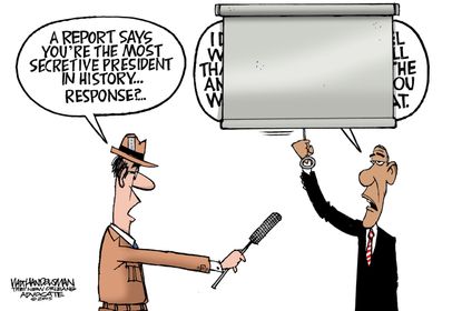 Obama cartoon U.S. transparency