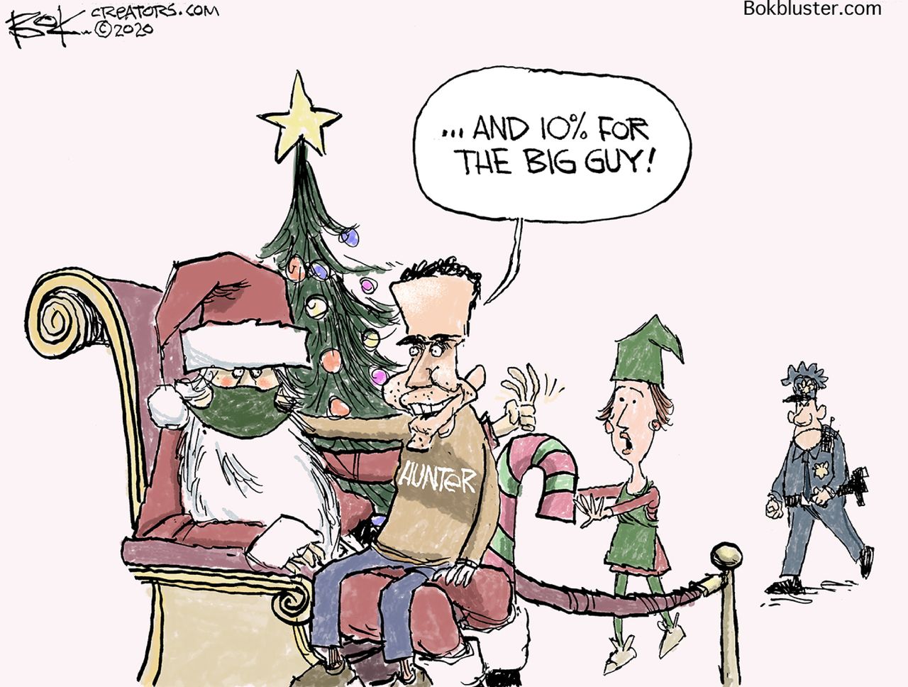 Political Cartoon U.S. Hunter Biden Santa Claus