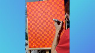 Optical illusion painting created by @alexisdiannee via TIkTok