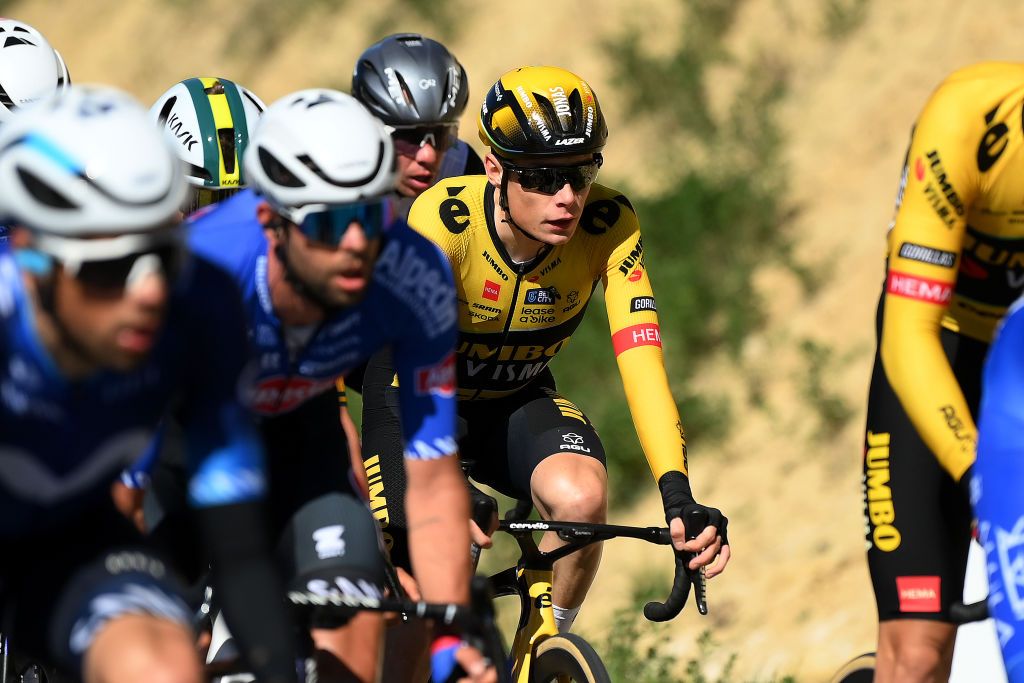 LABASTIDA SPAIN APRIL 03 Jonas Vingegaard of Denmark and Team Jumbo Visma competes during the 2nd Itzulia Basque Country Stage 1 a 1654km stage from VitoriaGasteiz to Labastida 527m Itzulia2023 on April 03 2023 in Labastida Spain Photo by David RamosGetty Images
