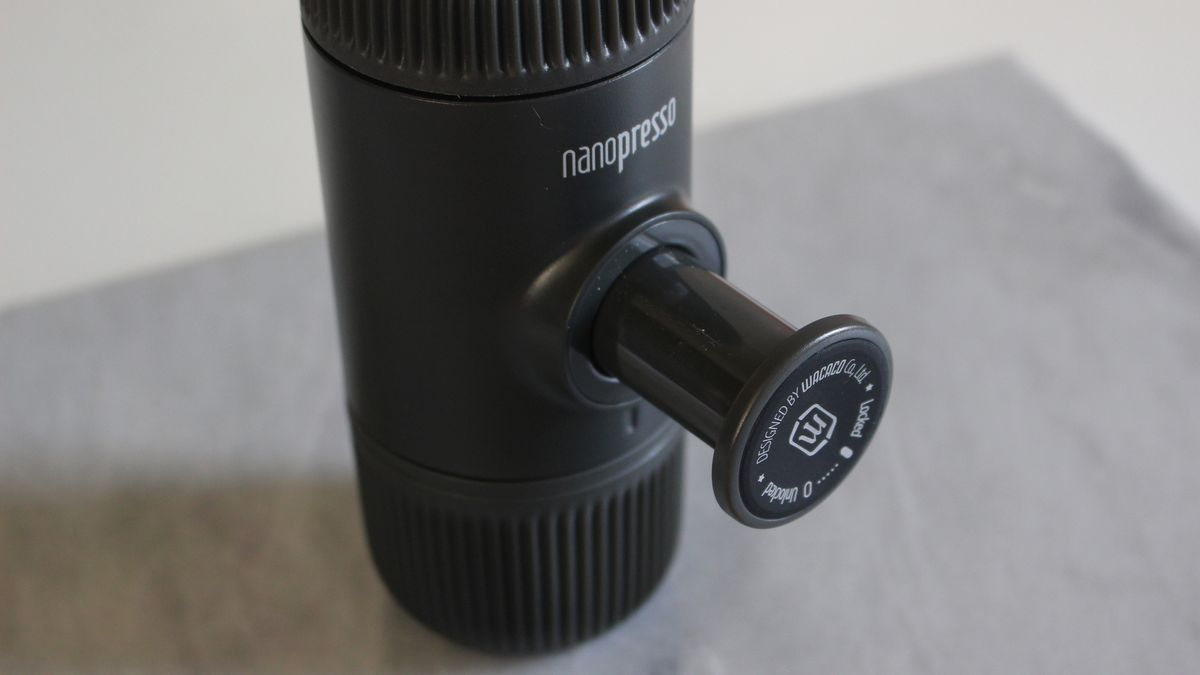 Close-up of Wacaco Nanopresso coffee maker