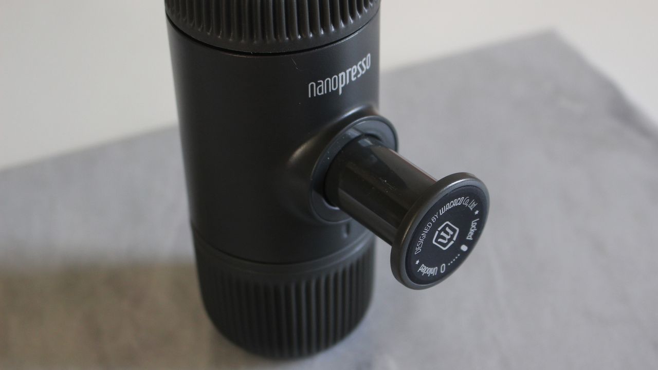 Close-up of Wacaco Nanopresso coffee maker