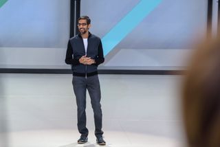 Pichai talking about Google's AI research at I/O2017