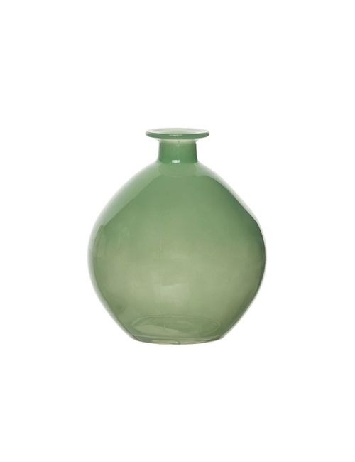 VIP Glass Green Rounded Bud Vase