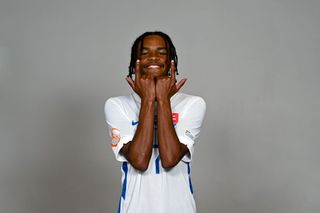 Samuel Malama Lusale poses for a portrait during a Slovakia squad portrait session at the UEFA European Under-17 Championship 2023/2024 in the Capo Bay Hotel on May 19, 2024 in Ayia Napa, Cyprus.