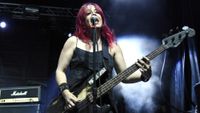 Jennifer Finch of L7 performs during Fun Fun Fun Fest 2015 at Auditorium Shores on November 8, 2015 in Austin, Texas