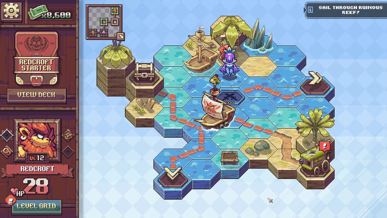 Pixelated card battle from the game Cross Blitz