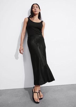 Satin Midi Skirt