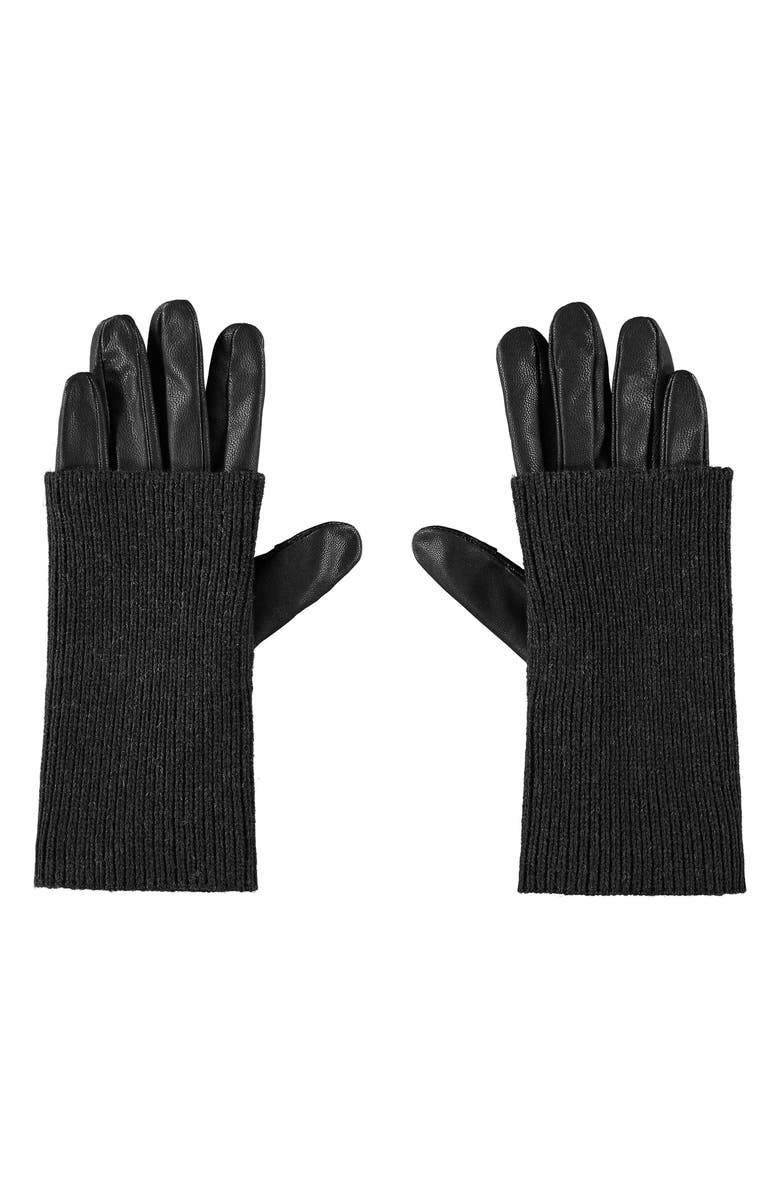 Knit Arm Warmer &amp;amp; Leather Gloves Set