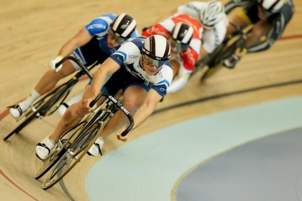 Mitchell Bullen during the Keirin heats.