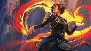 An image of a fire-flinging sorcerer from Darrington Press and Critical Role's Daggerheart, which is in open beta testing now.
