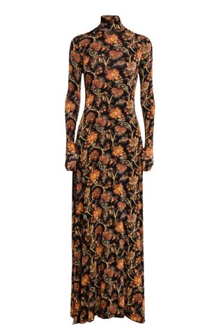 Amari Printed Turtleneck Maxi Dress