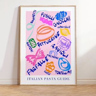 colourful pasta themed prints made for the kitchen