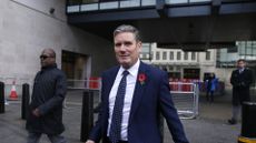 Keir Starmer leaves the BBC after an appearance on The Andrew Marr Show.