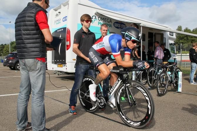 Sylvain Chavanel (Omega Pharma-Quick-Step) at the team testing day for the World Championships