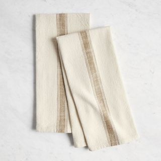 Rustic cream and beige tea towels