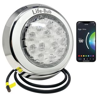 Life-Bulb Smart Pool Led Pool Lights for Inground Pool, Wall Mounted, Color Changing With Remote - 75ft Cable, Works With Remote or Phone App - Ios/android Compatible, Lifetime Replacement Program