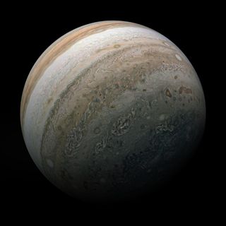 Jupiter's southern hemisphere, as seen by NASA's Juno spacecraft. In a new study, NASA's NuSTAR space telescope spots the highest-energy light from Jupiter.