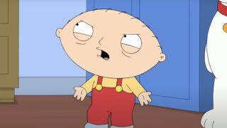 Seth MacFarlane as Stewie Griffin angry in Family Guy