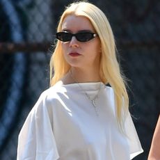 Anya Taylor-Joy styled her summer T-shirt outfit with the slim sandal trend