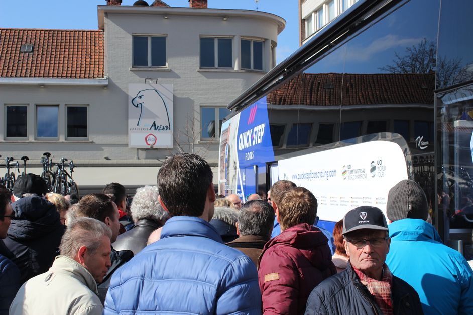 The Quick-Step bus always draws the largest crowd in Belgium