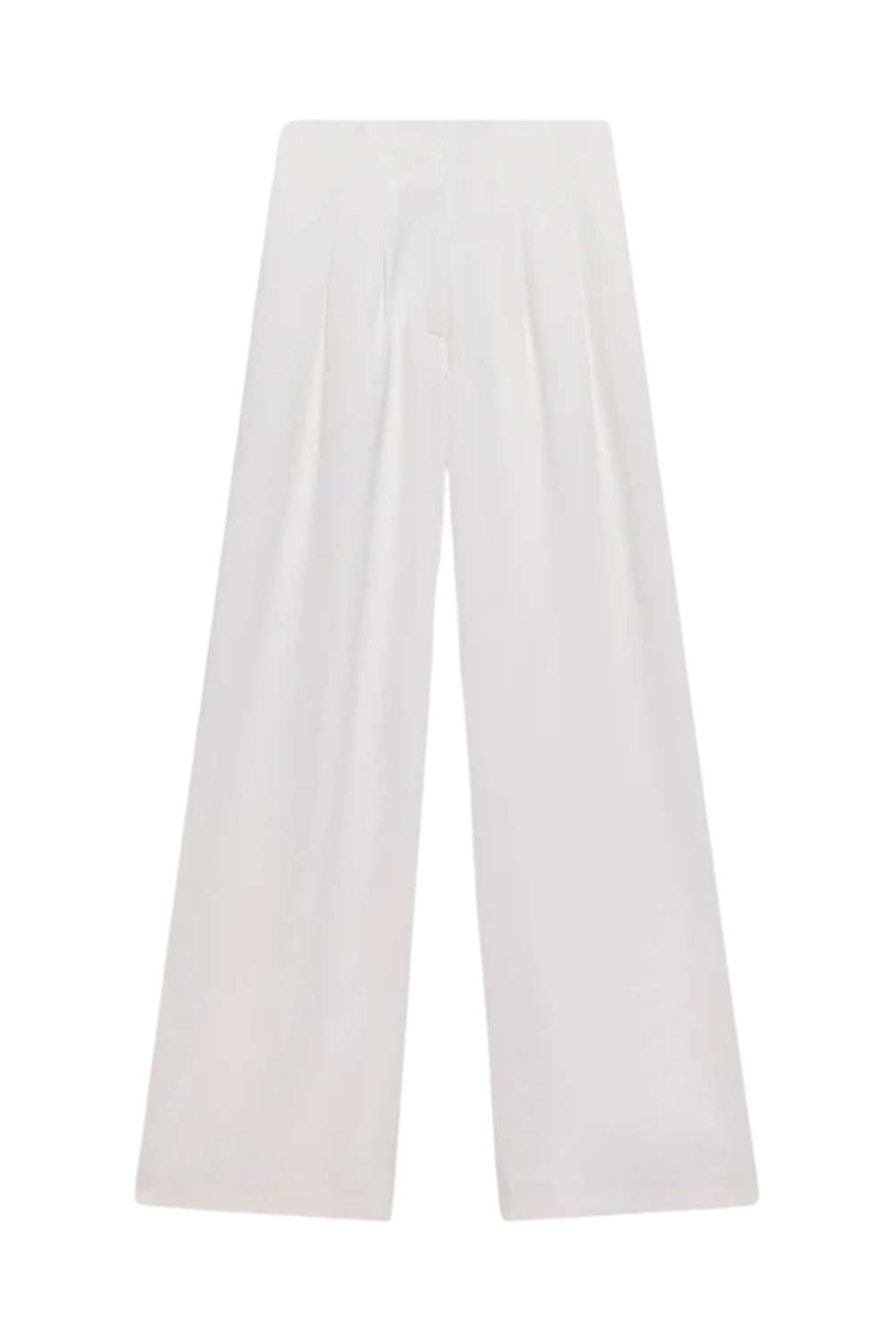 White Wide Leg Darted Trousers