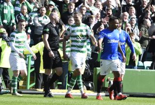 Alfredo Morelos leaves the pitch