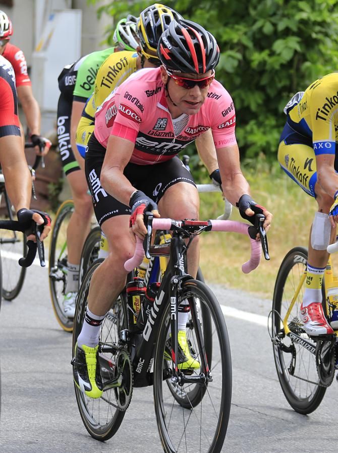 Cadel Evans (BMC) safely in the front of the bunch on stage 11