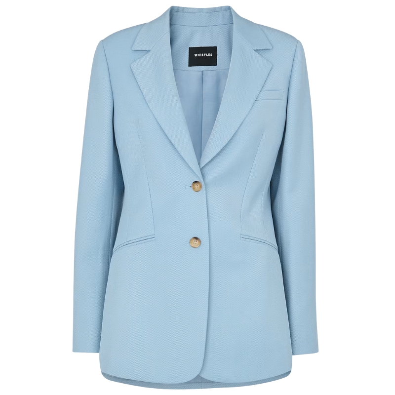 Whistles, Blue Wool Blend Tailored Blazer