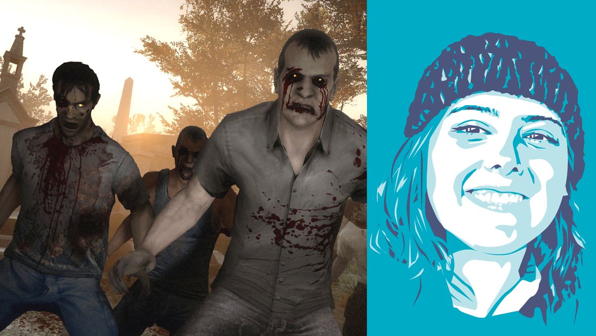Left 4 Dead 2 composite with headshot of PC Gamer writer Elie Gould