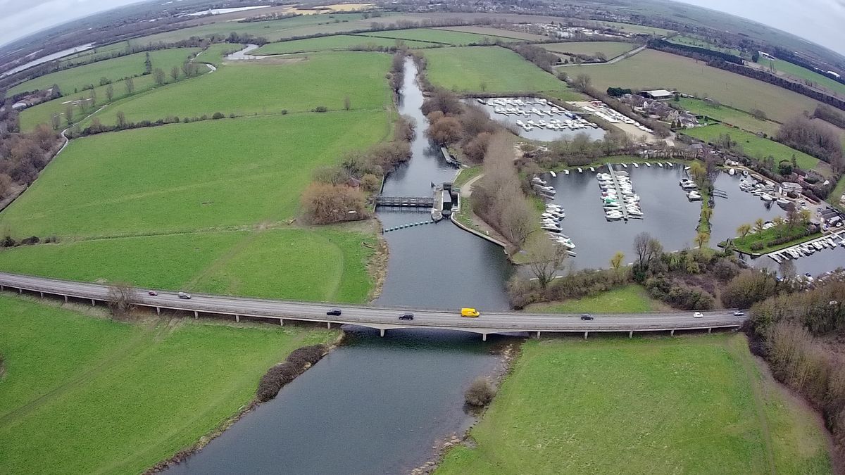 Ruko F11GIM2 Drone Example Image - bridge over river.