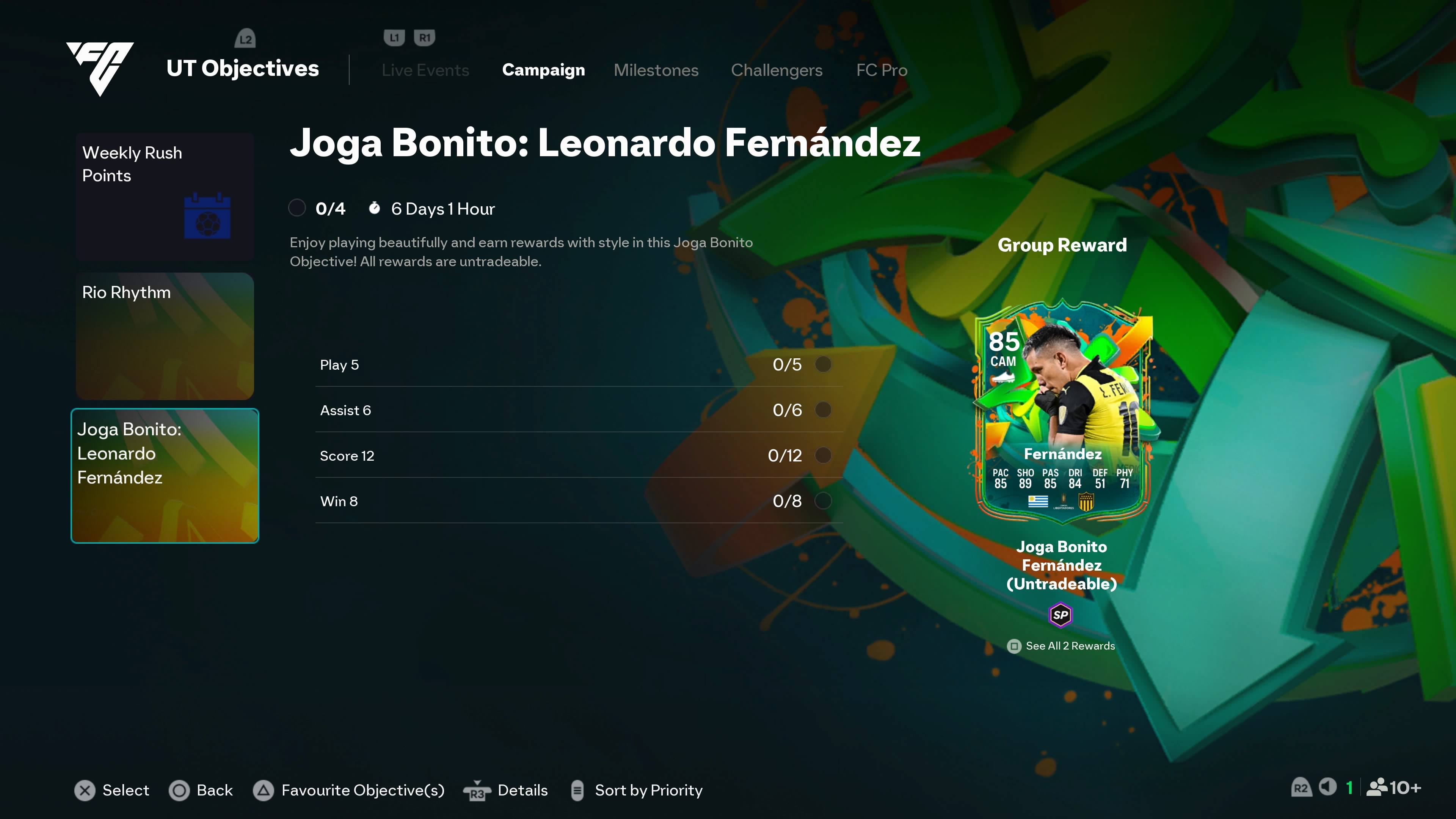 Objectives for the FC 26 Leonardo Fernandez reward