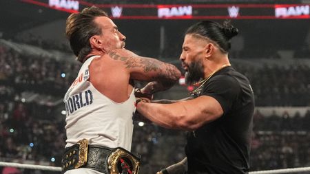 CM Punk attacking Roman Reigns ahead of WrestleMania 2026