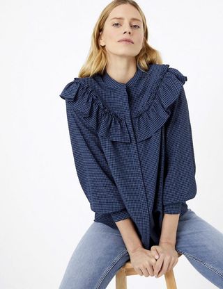 M&S checked blouse