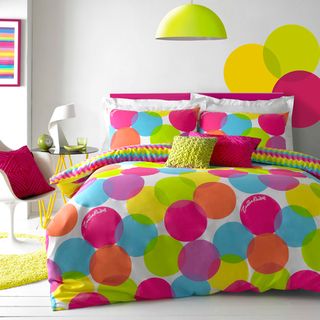 coloured bubbled printed bedlinen